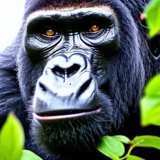 Image similar to a gorilla as rambo, 4 k, hyper realistic, dslr, high resolution, landscape, beautiful