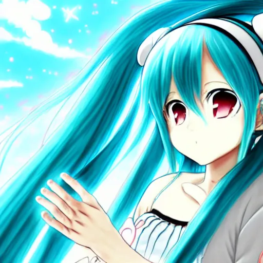 Image similar to hatsune miku pregnant with triplets at 4 0 weeks, baby movings in belly, anime art, trending on pixiv