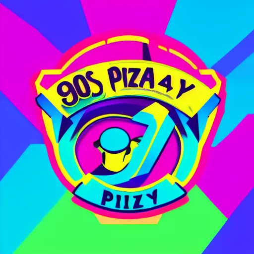 Image similar to 9 0 s pizza party team logo, esports vector logo art. neon colors. vaporwave. trending on artstation, artgerm. 4 k.