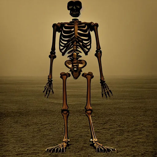 Image similar to The skeletal man standing behind you