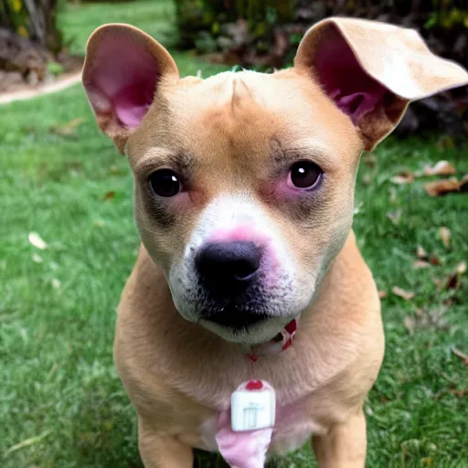 Image similar to adult fluffy tan pit bull chihuahua mix