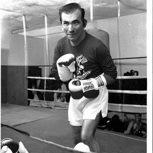 Image similar to chiquito de la calzada wearing a boxing costume