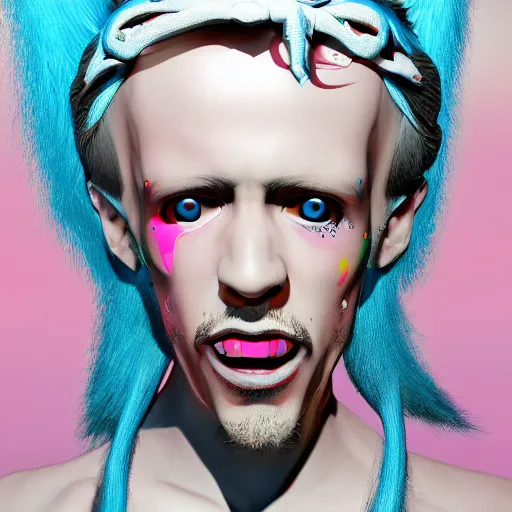 Image similar to hi mark ( akwaaba tommy ), in the style of billelis and james jean and pedro conti and stanley kubrick, inspired by die antwoord, kawaii colors, photorealistic, epic, super technical, 3 d render