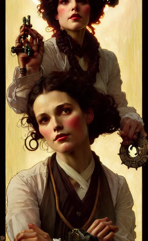 Image similar to karl marx daughter gorgeous lighting by weta studio, mucha, bautista and norman rockwell and greg rutkowski and tom bagshaw and james gurney and lucasfilm