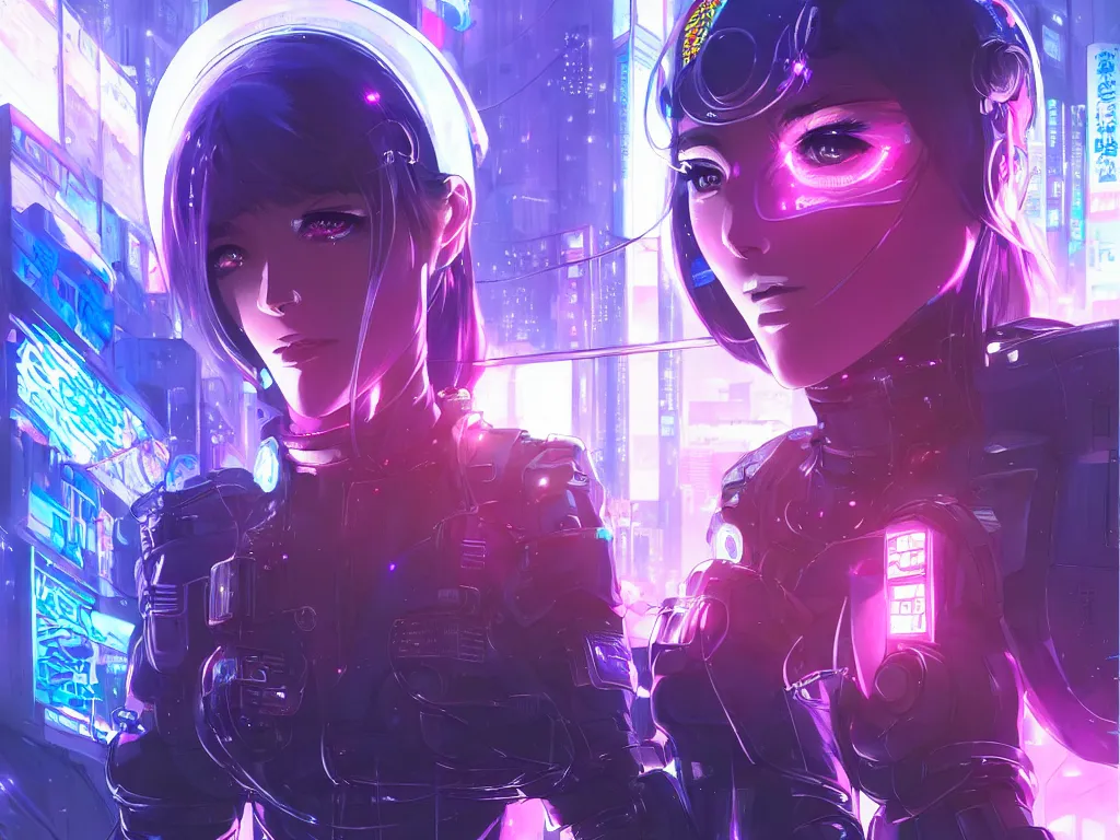 Prompt: portrait anime visual futuristic female cyber police, on cyberpunk neon light tokyo rooftop, ssci - fi and fantasy, intricate and very beautiful, human structure, concept art and kyoto studio, sharp focus, anime by rossdraws and magali villeneuve and liya nikorov and luxearte, frostine engine