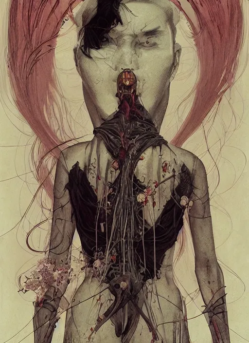 Prompt: demon, eun emerging from renaissance italy into a cyberpunk mutiversal realm by conrad roset, nicola samuri, dino valls, m. w. kaluta, jakub rebelka, rule of thirds, seductive look, beautiful