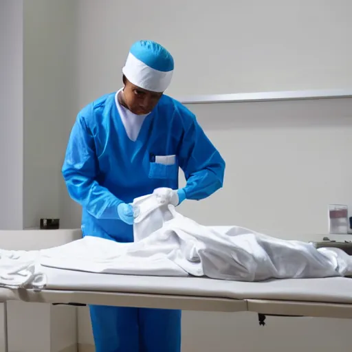 Prompt: surgeon ironing his patient