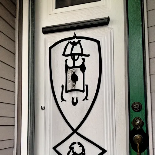 Image similar to a sigil for my front door to repel door to door salespeople, amish style
