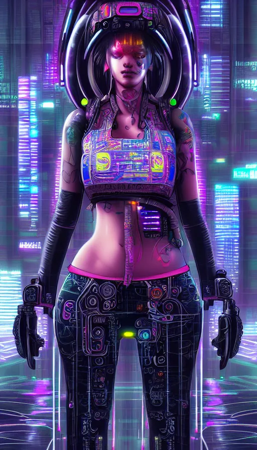 Prompt: brahma, cyberpunk art by kuno veeber, cgsociety, computer art, ultra detailed, futuristic, anime aesthetic