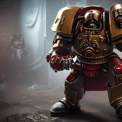 Image similar to very sad crying guardsman in a space hulk from warhammer 4 0 k darktide : : octane render, unreal engine 5, cinematic lighting : : face close up, crying eyes