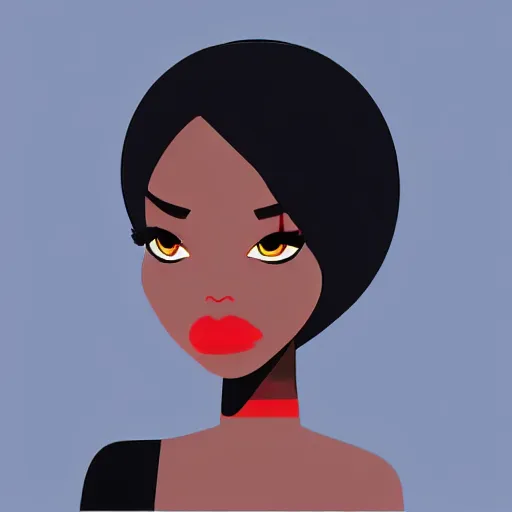 Image similar to a 2 d character design, vector art, black female singer, digital art, portrait, 4 k, 8 k, sharp focus, smooth, illustration, concept art