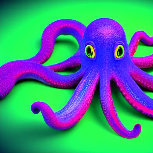 Prompt: an octopus swimming through iridiscent slime, 3d render, hyperrealistic, dynamic shadows, 4k