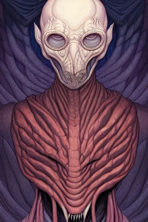 Prompt: comic cover art portrait of a mindflayer, dnd, high fantasy digital illustration, by jenny frison and sana takeda, intricate details, stunning inking lines, flat colors, 4 k, hd, artstation