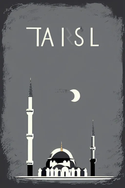 Image similar to minimalist vintage art of istanbul, illustration, vector art