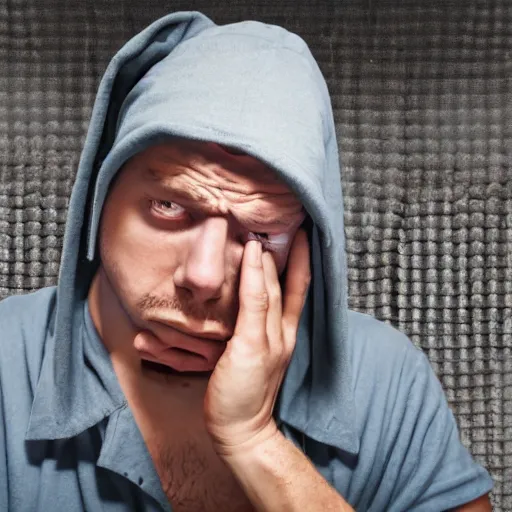 Image similar to man holding in explosive diarrhea waits for bathroom stall, stock photo, 4k, ultra detailed, istockphoto