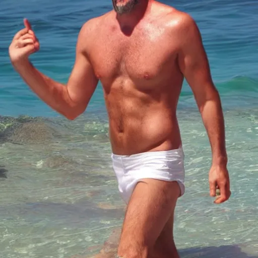 Image similar to photo of a 4 0 year old white man living the best life possible. he looks young for his age. women in bikinis are next to him, it's as if he were in a music video and didn't know it.