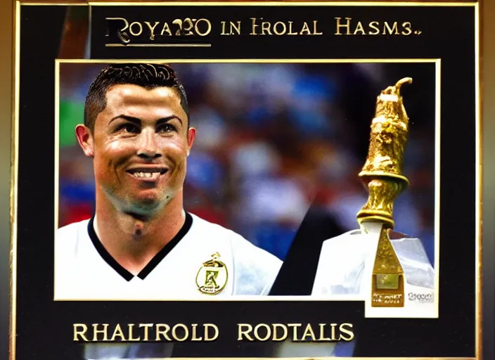 Image similar to realistic photo of ronaldo in the hall of fame 5