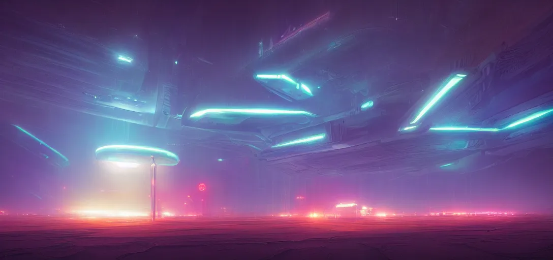 Prompt: view from the desert ground fire night stars of futuristic mechanical blade runner cyberpunk mothership, colored fog, neon, light rays, symmetry, cinematic lighting, ultra detailed, sharp, ambient occlusion, bloom, raytracing, by greg rutowski, paul chadeisson and jessica rossier