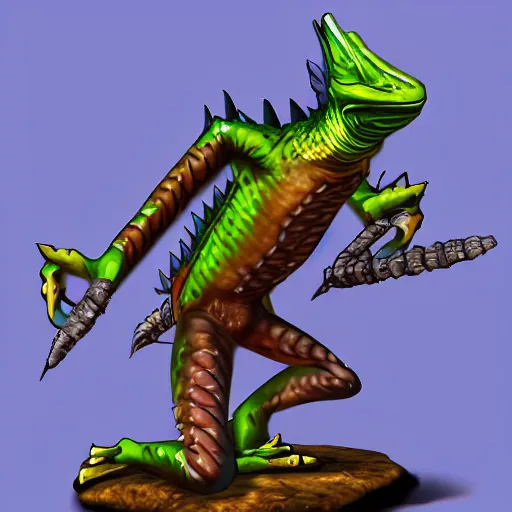 Prompt: lizardfolk warrior