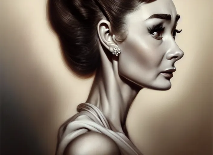 Prompt: wideangle!! portrait shot of audrey hepburn, intricate, elegant, highly detailed, centered, digital painting, artstation, concept art, smooth, sharp focus, illustration, artgerm, tomasz alen kopera, peter mohrbacher, donato giancola, joseph christian leyendecker, wlop, boris vallejo