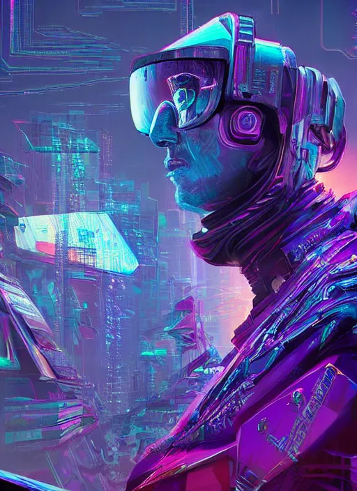 Image similar to silicon valley virtual reality 1 0 th anniversary, cyberpunk art by android jones, cyberpunk art by beeple!!!, synthwave, darksynth, quantum tracerwave, wireframes, trending on artstation