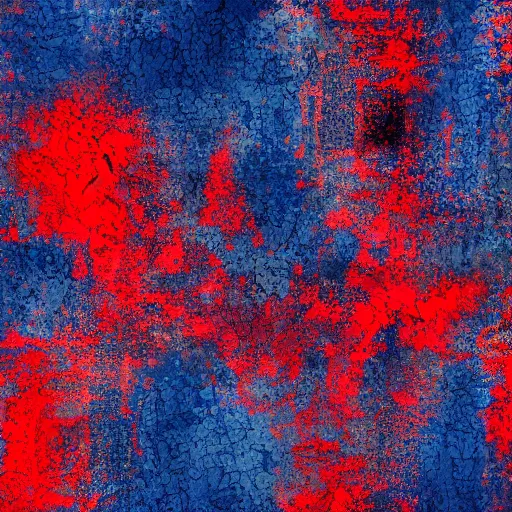 Prompt: brittle. abstract art, grunge texture. dark blue and red color scheme