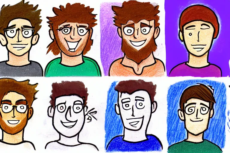 Image similar to Drawn guy, in full growth, in different styles, with different backgrounds