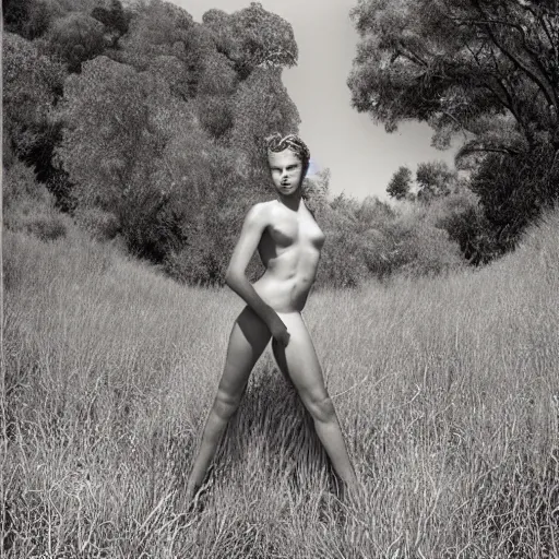 Prompt: a portrait of a character in a scenic environment by Herb Ritts