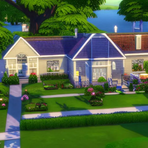 Prompt: sims 4 screenshot of the family guy house