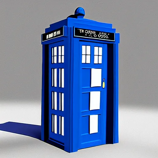 Prompt: low poly tardis from dr. who