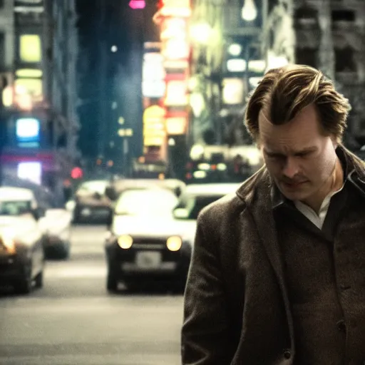 Prompt: as a detective in a movie directed by Christopher Nolan, movie still frame, promotional image, imax 70 mm footage