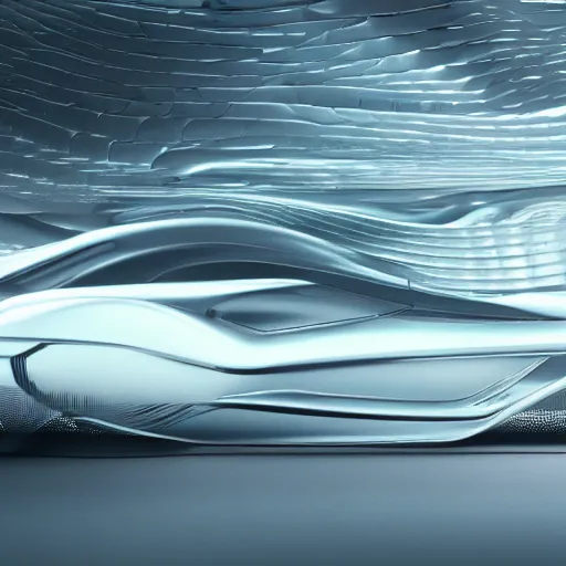 Image similar to A seamless pattern of sci-fi organic zaha hadid car ash thorp car khyzyl saleem organic car Daniel Simon design in the blade runner 2049 film keyshot product render cloudy plastic ceramic material shiny gloss water reflections, seamless pattern, Octane render in Maya and houdini, vray, large motifs, ultra high detail ultra realism, unreal engine, 4k in plastic dark tilt shift