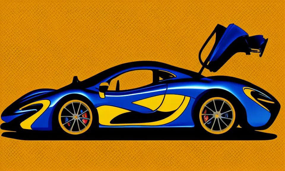 Image similar to pop art illustration of a mclaren p 1, abstract, adobe illustrator