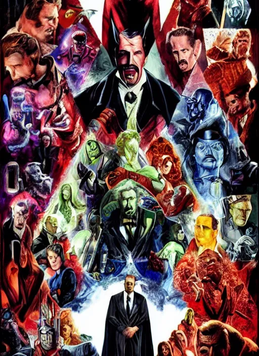 Prompt: vincent price in the marvel cinematic universe, official poster artwork, movie poster, highly detailed