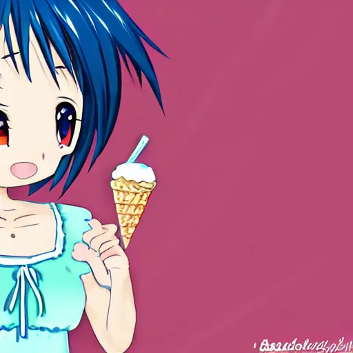 Image similar to anime girl with ice cream