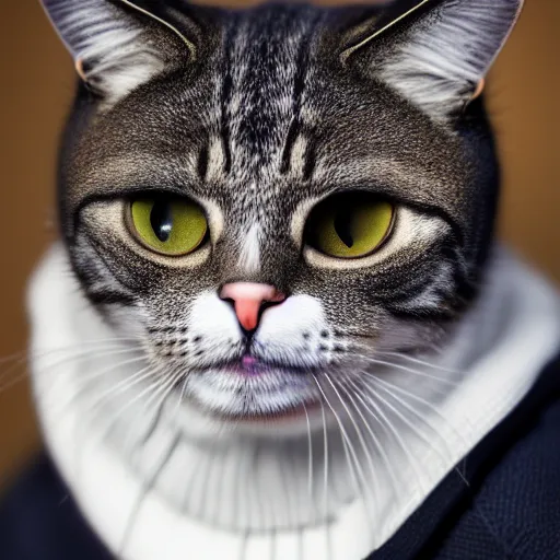 Image similar to a studio photograph of a cat wearing a hoodie,realistic,photorealistic,hyperdetailed,hyperrealistic,detailed face,highly detailed,professional photo,professional lighting,studio photo,studio lighting,digital art,ultra realistic,ultra detailed,art by greg rutkowski