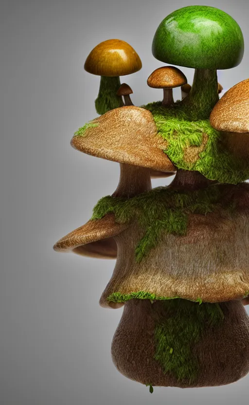 Image similar to a humanoid mushroom creature, plant filaments, humanoid shape, full body, photorealistic, 4 k, octane render, cinematic lighting, artistic photography, insanely detailed and intricate