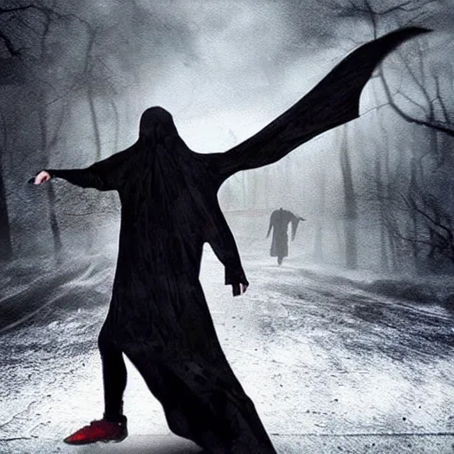 Prompt: a realistic photo of a dementor, chasing people and sucking their soul, ultra realistic, hyper detailed