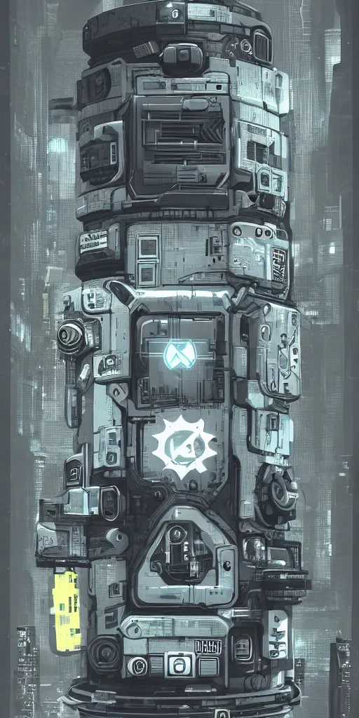 Image similar to an extremely complex and advanced cyberpunk gameboy, style of Aperture Science