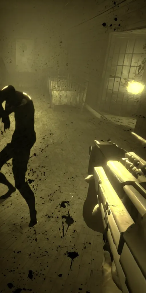 Prompt: cringe outlast horror scene game screenshot