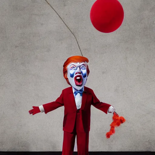 Prompt: donald trump as a clown being hanged for treason, 4 k, cinematic, hyperrealism,