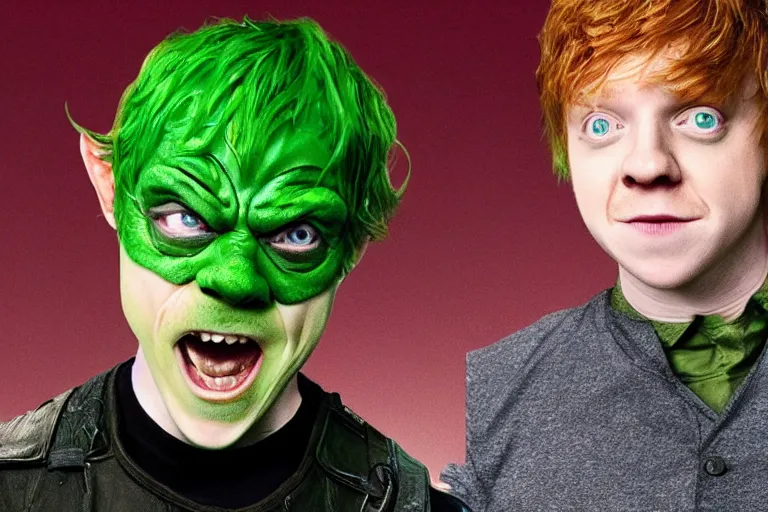 Image similar to Rupert Grint as The Green Goblin