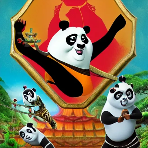 Image similar to religious icon of kung fu panda