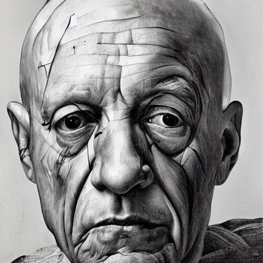 Prompt: portrait of picasso by jenny saville
