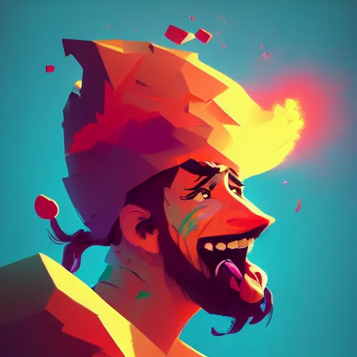 Image similar to abstract portrait of absolute laughter, hilarious laughing funny, dramatic lighting, unreal engine, by anton fadeev, by nolan, by greg rutkowski, trending on artstation