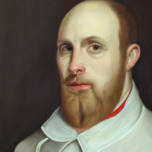 Prompt: a portrait painting of gabriel altom