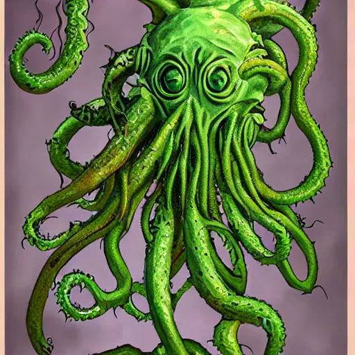 Image similar to flesh eating plant eldritch horror cthulhu, concept art