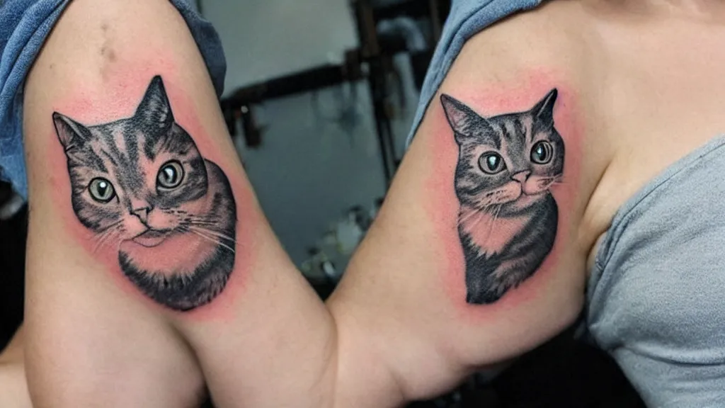 Image similar to a cat in tatoo style