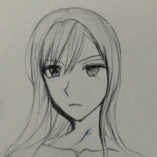 Made this pencil drawing of an anime girl #art #pencil, Stable Diffusion