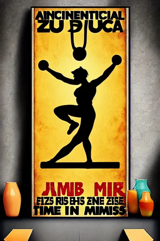 Image similar to Ancient zumba fitness art poster from Jesus time